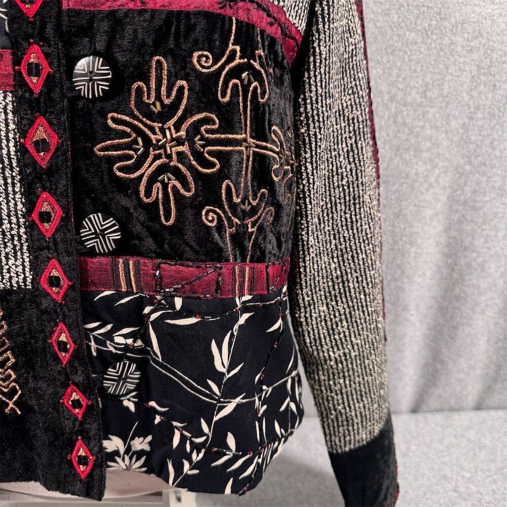 Vintage Coldwater Creek Women's Embroidered Patchwork Jacket Multicolor Size S - Picture 5 of 12